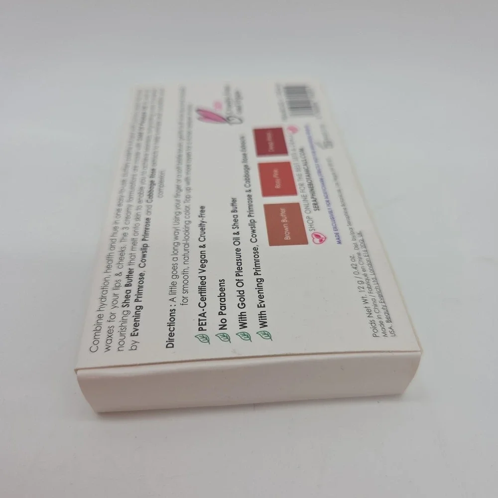 Seraphine Botanicals Primrose + Cream Lip & Cheek Cream Palette FULL SIZE 0.42oz